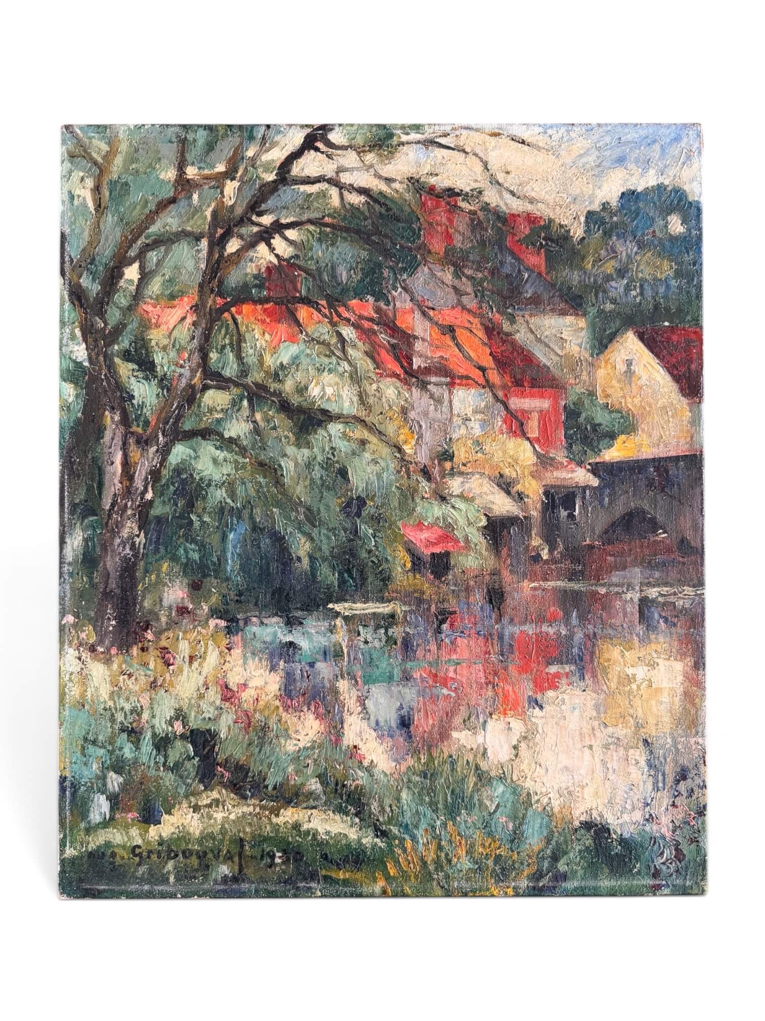 Auguste Gribouval, maisons en bordure de rivière