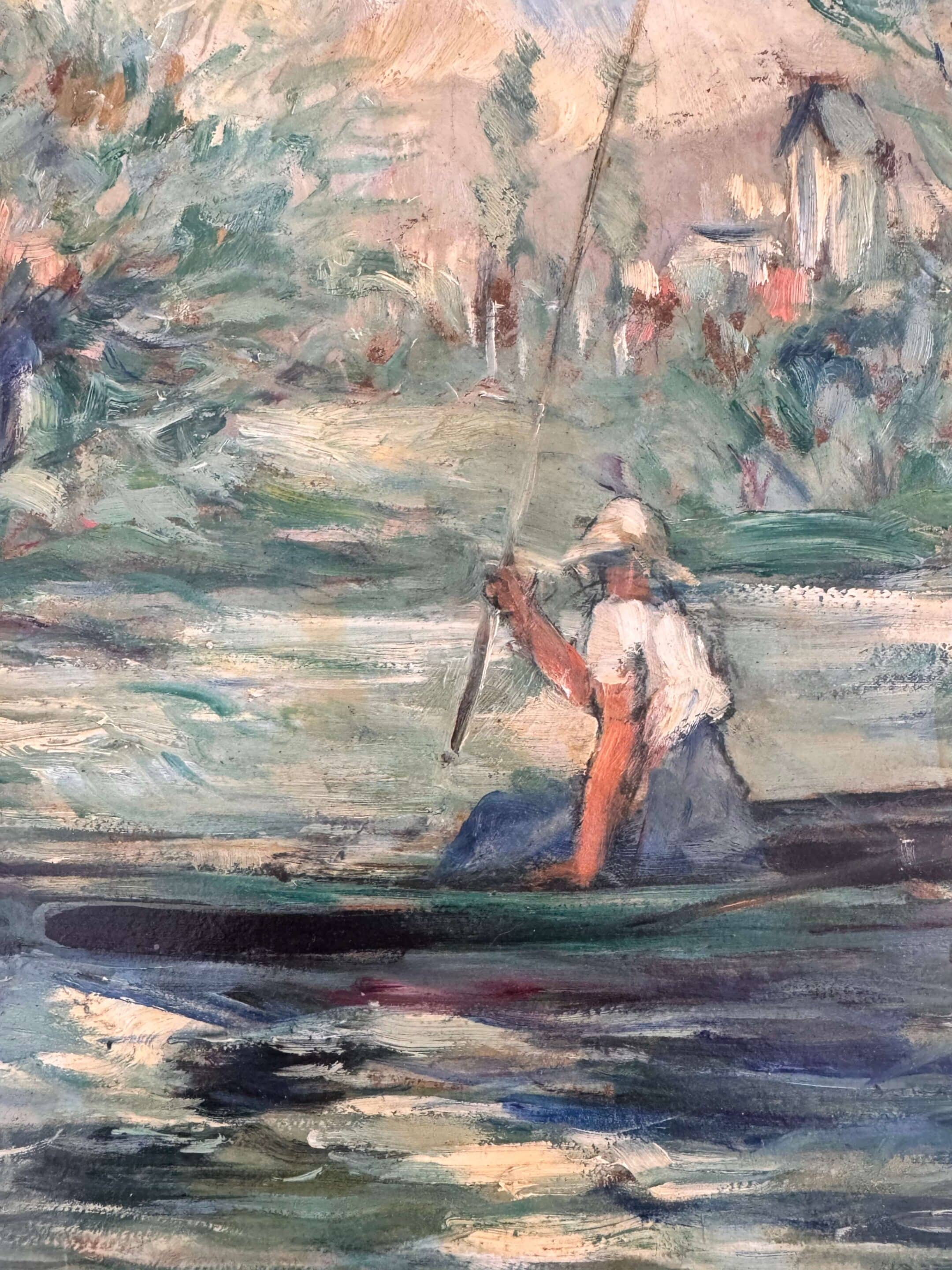 Peinture sur carton signée Auguste Gribouval