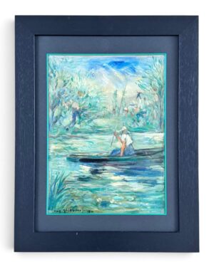 Peinture sur carton signée Auguste Gribouval
