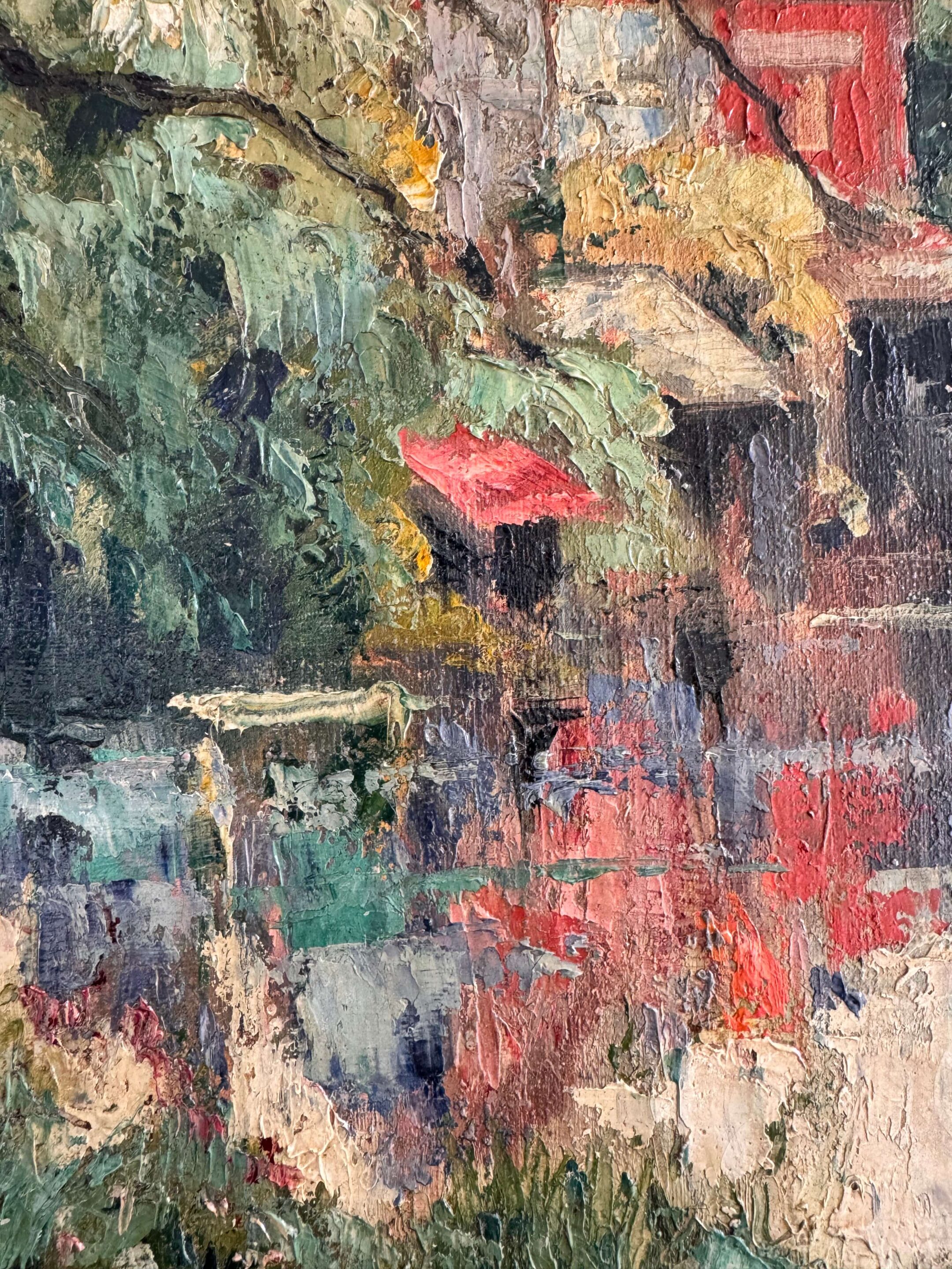 Auguste Gribouval, maisons en bordure de rivière
