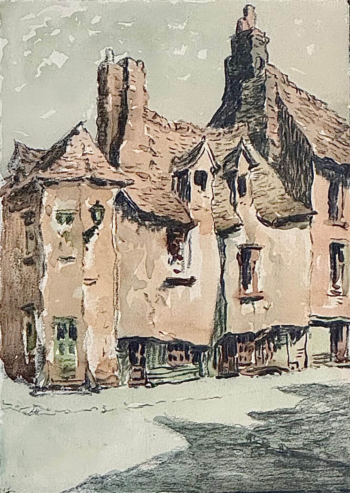Aquarelle originale signée Auguste Potage (XXème)