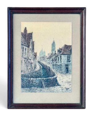 Ancienne aquarelle originale signée Auguste Potage (XXème)