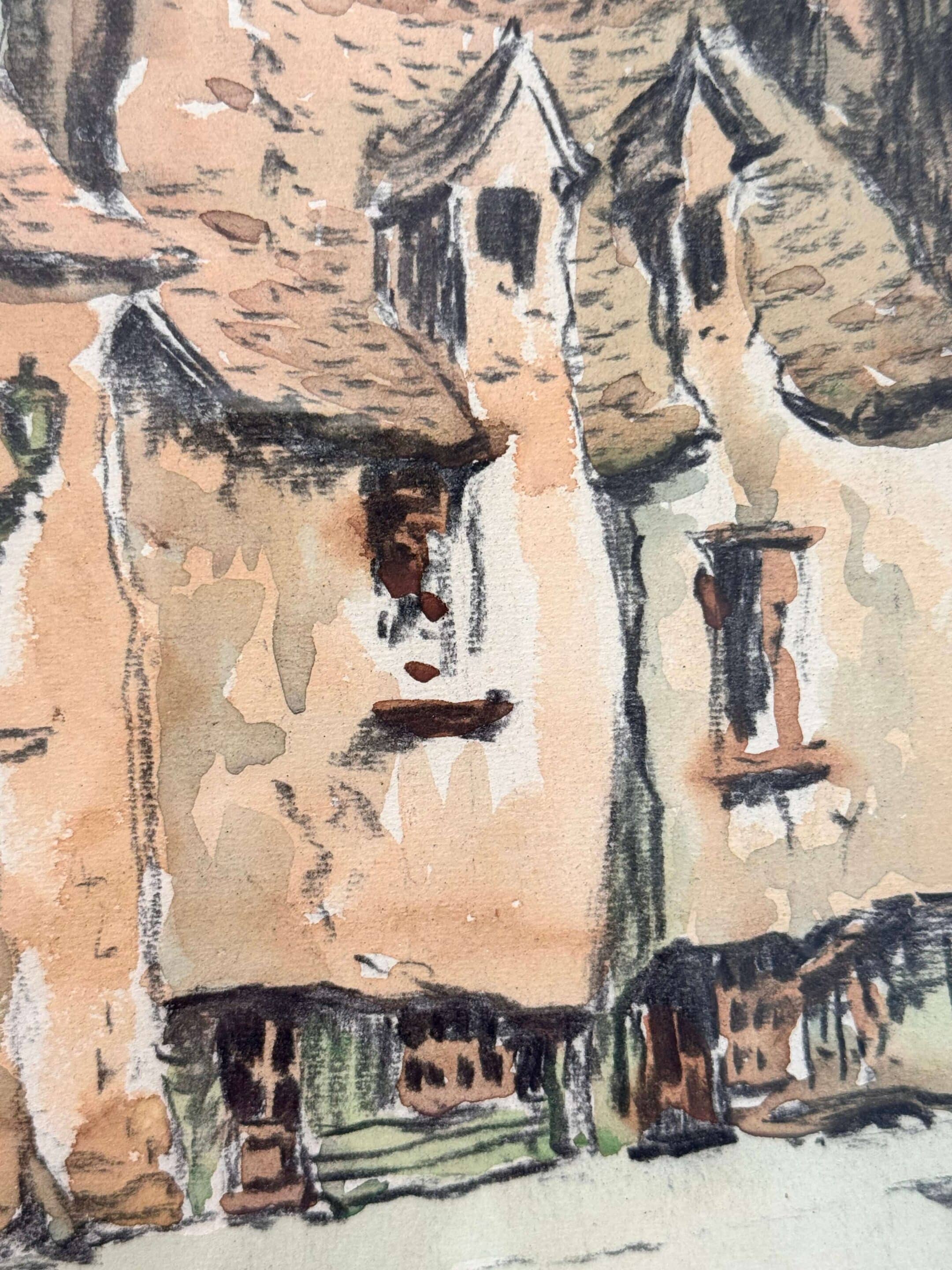 Aquarelle originale signée Auguste Potage (XXème)