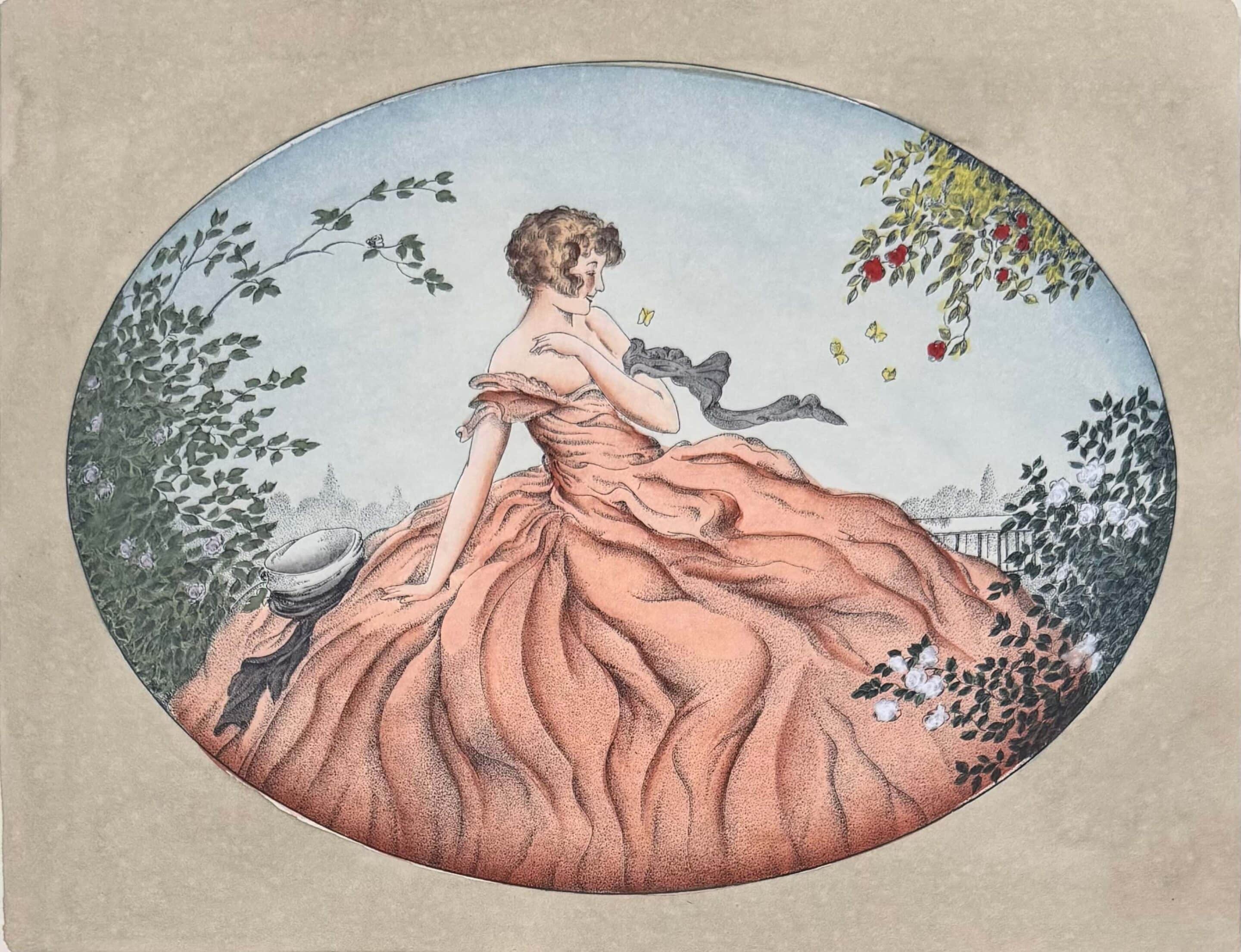 Gravure ancienne Art Déco