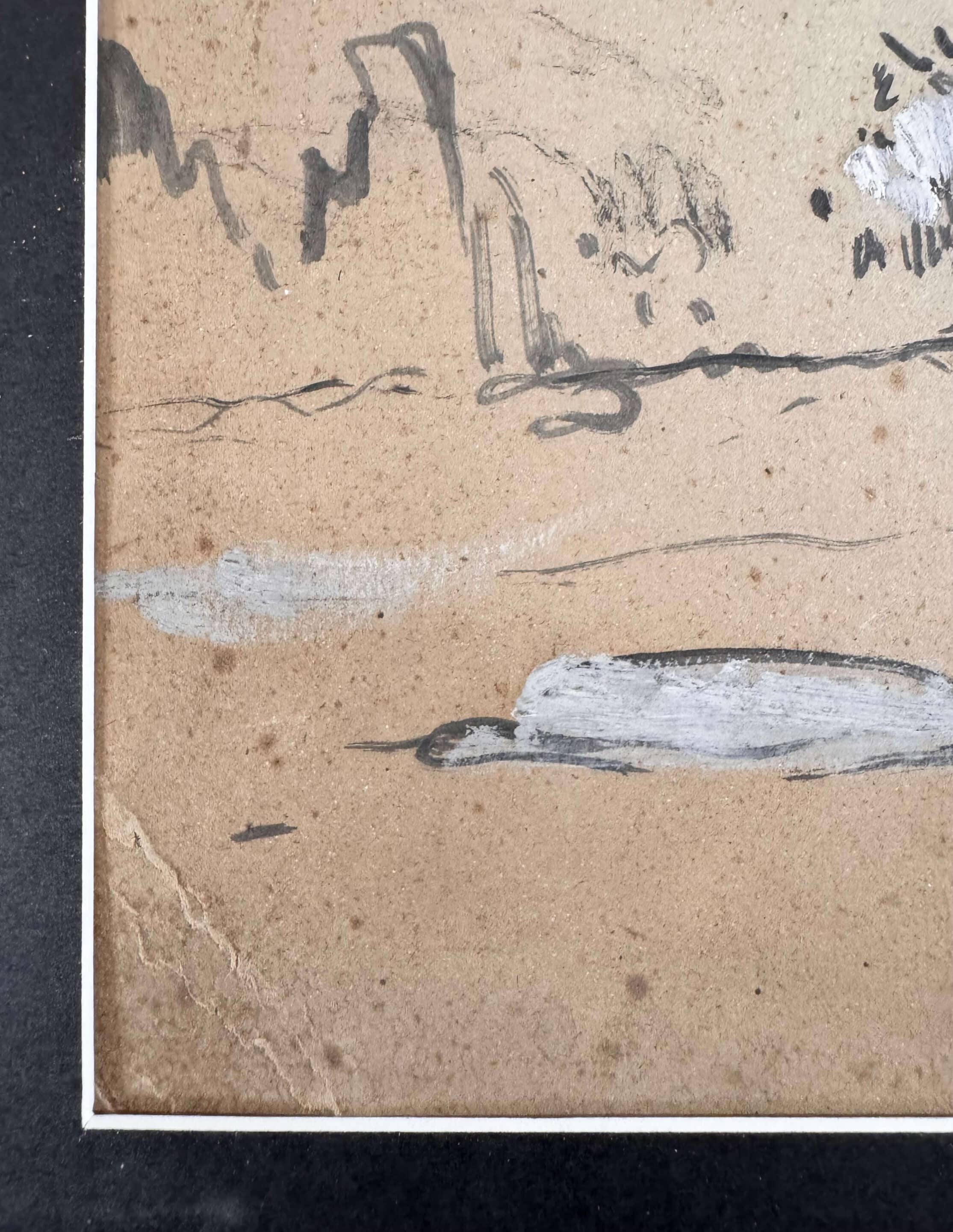 Auguste Jean Gribouval, peinture sur carton