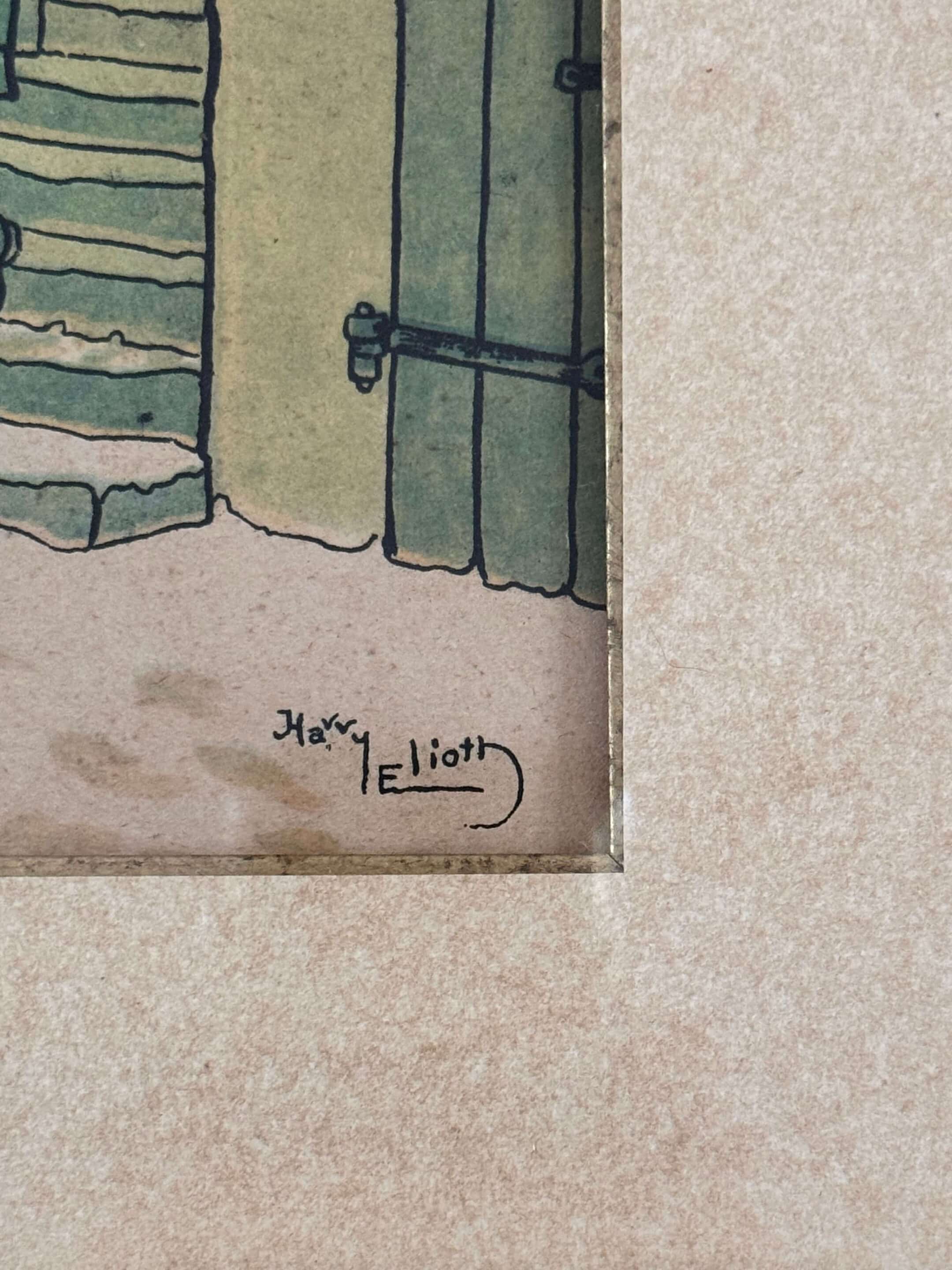 Estampe signée Harry Eliott