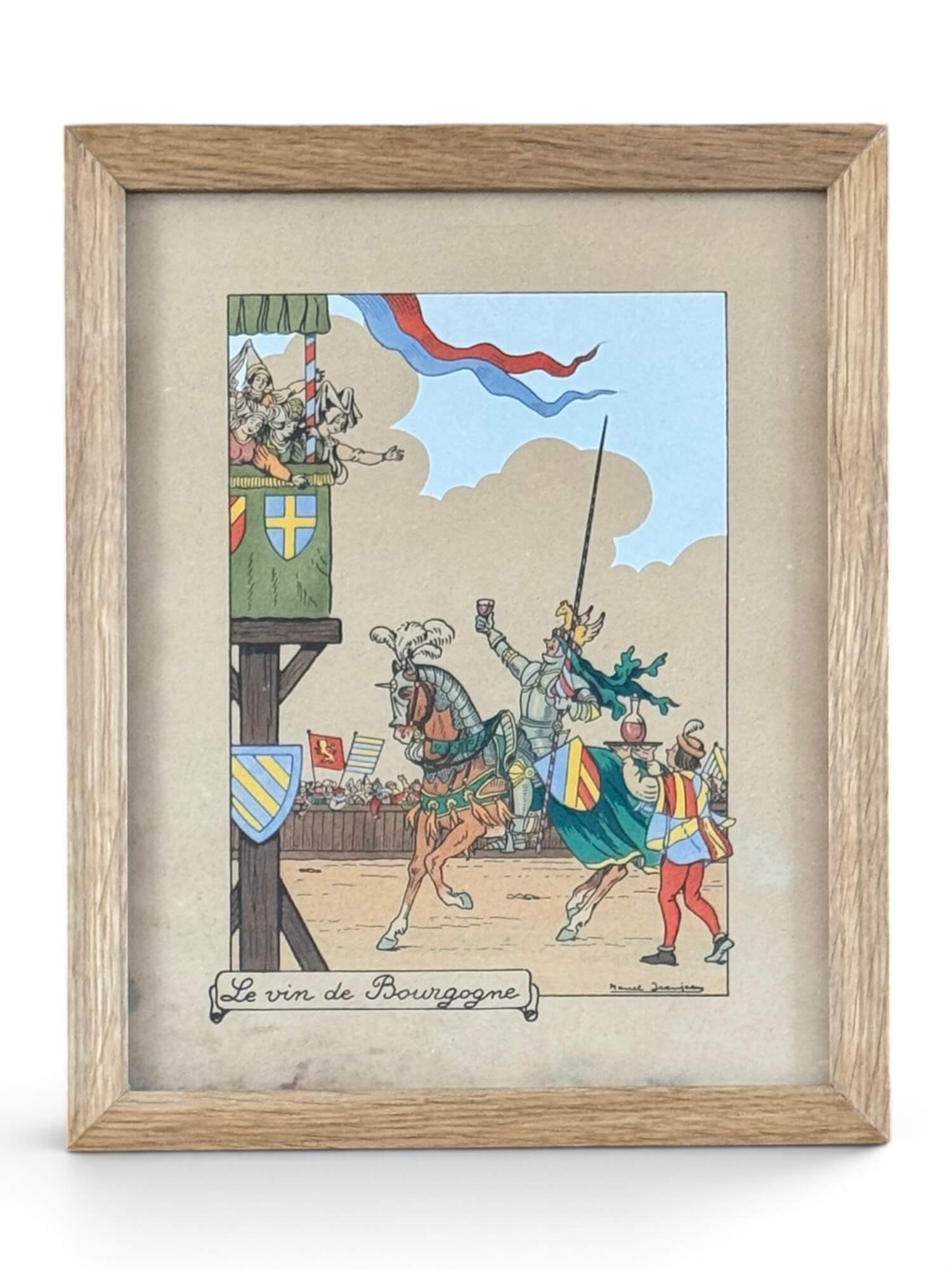 4 lithographies humoristiques sur les vins de France