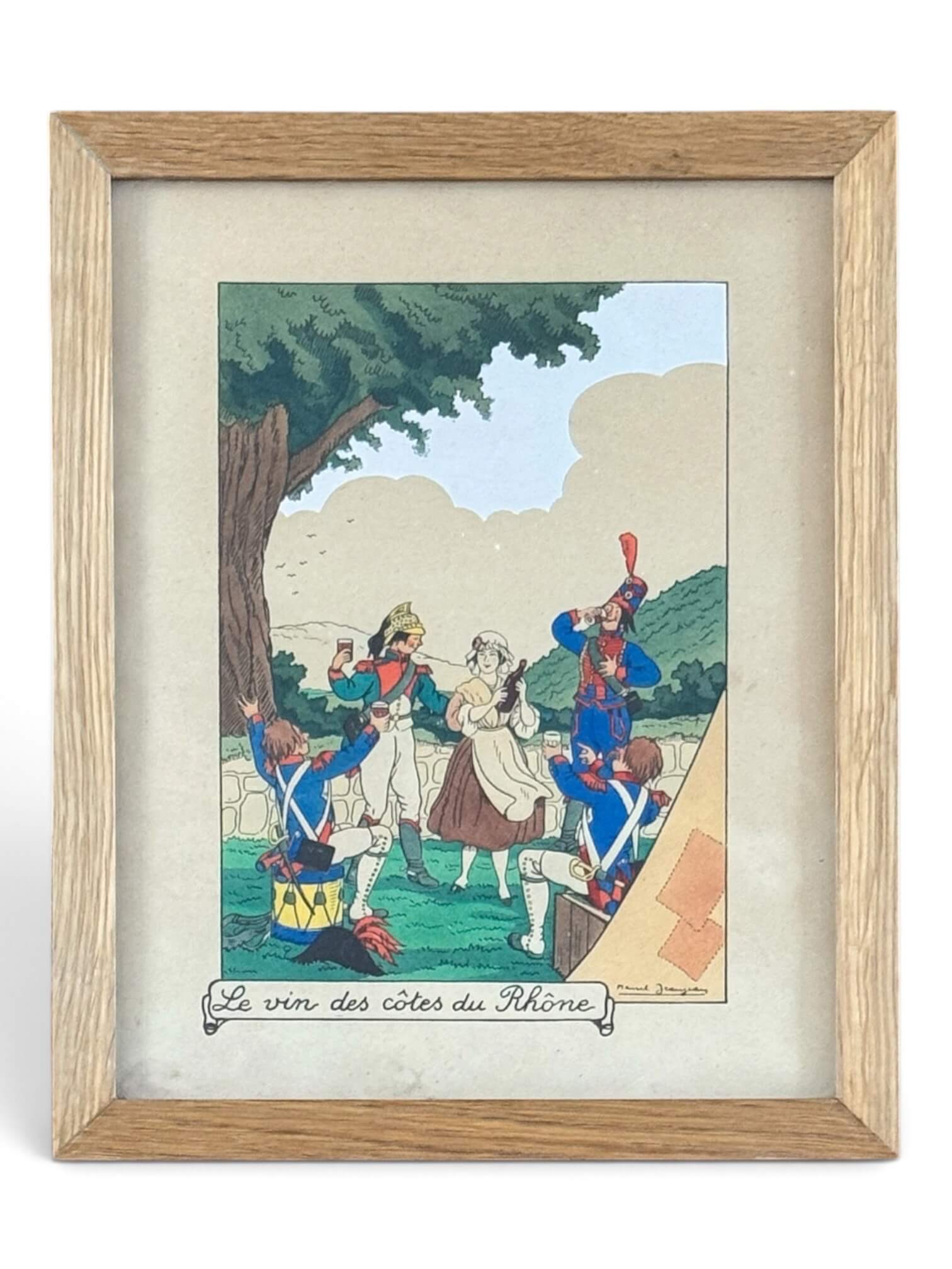 4 lithographies humoristiques sur les vins de France