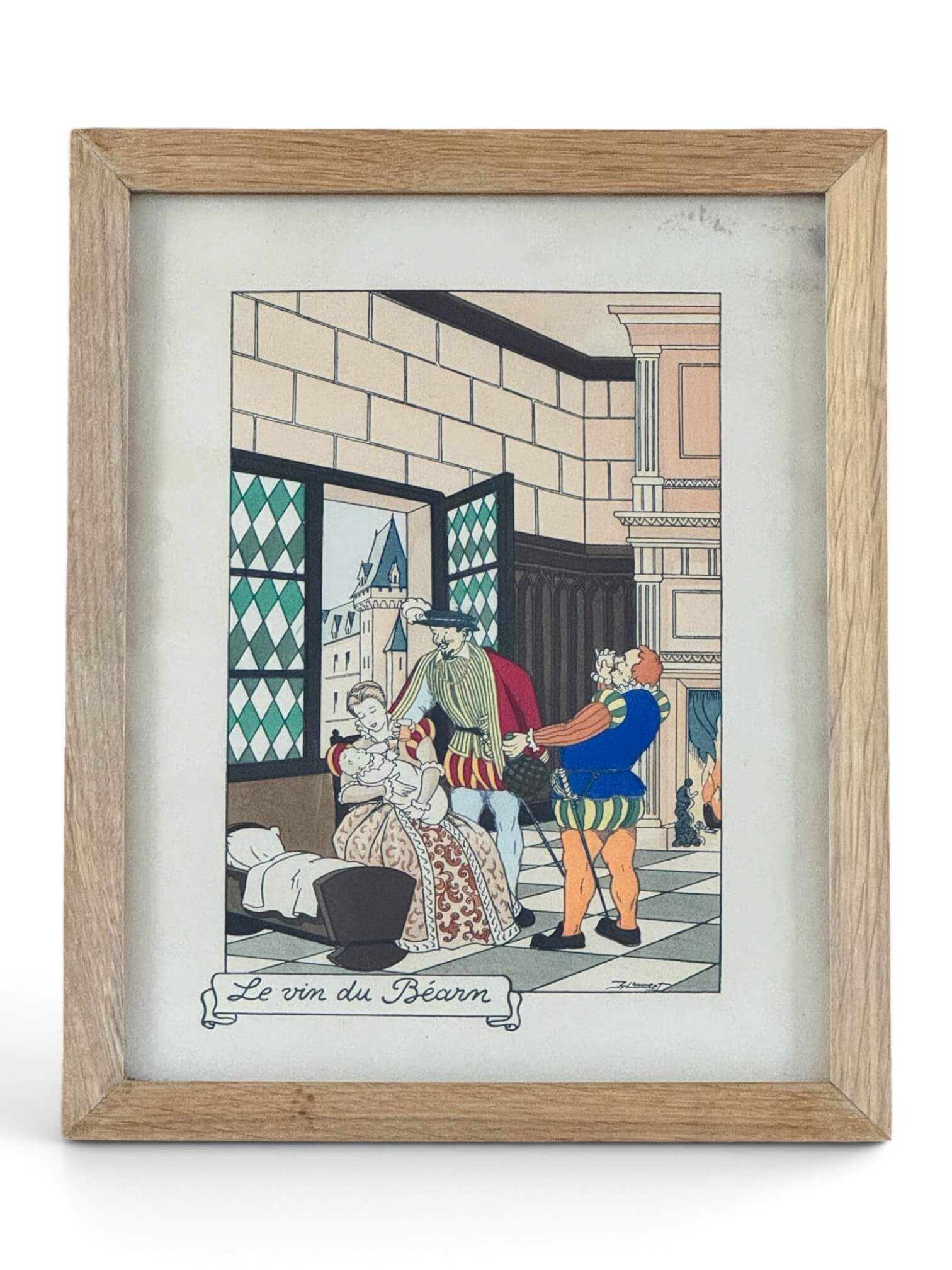 4 lithographies humoristiques sur les vins de France