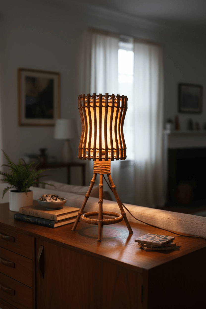 Lampe en rotin Louis Sognot