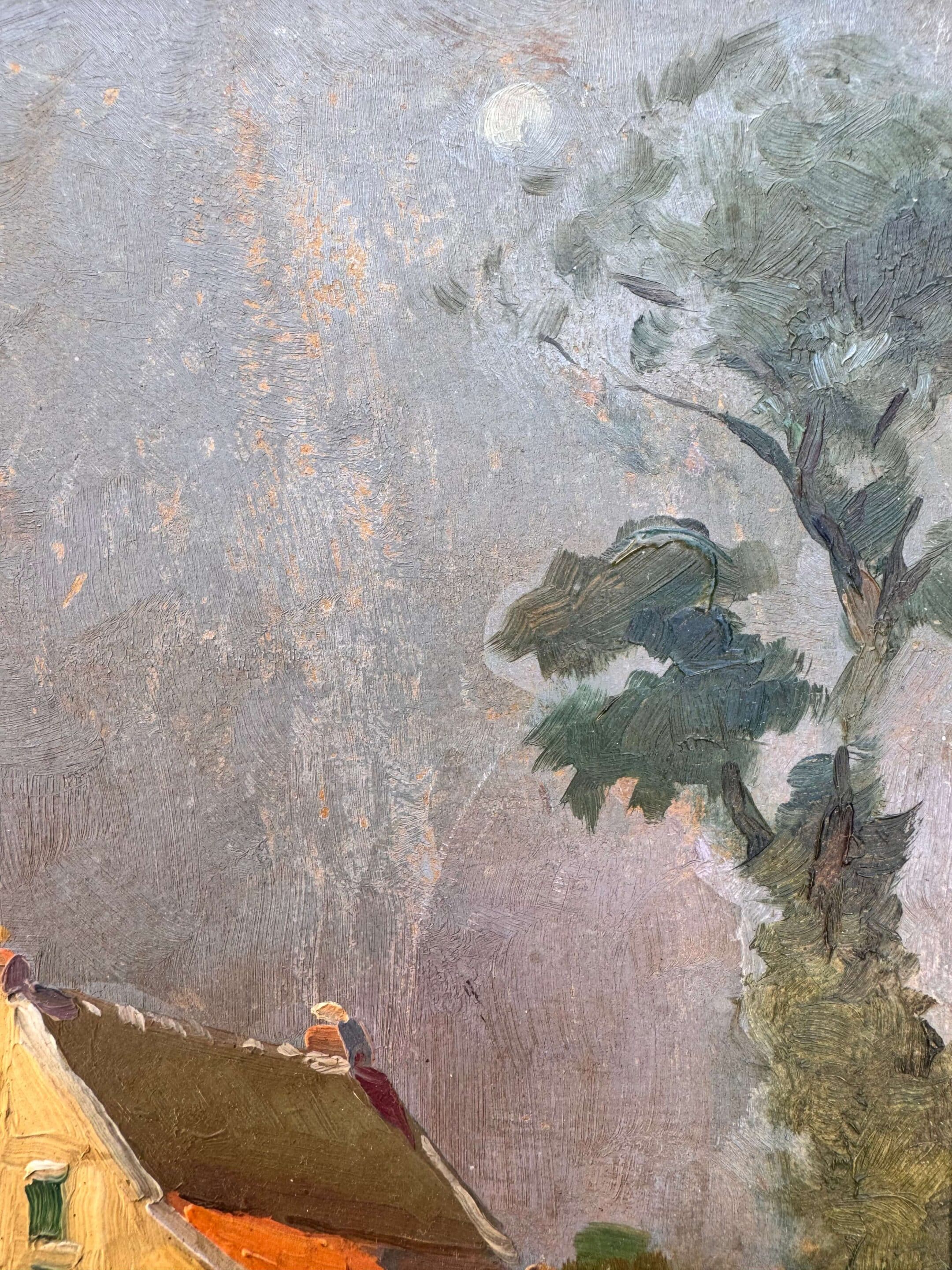Pierre Albert Leroux, huile sur carton