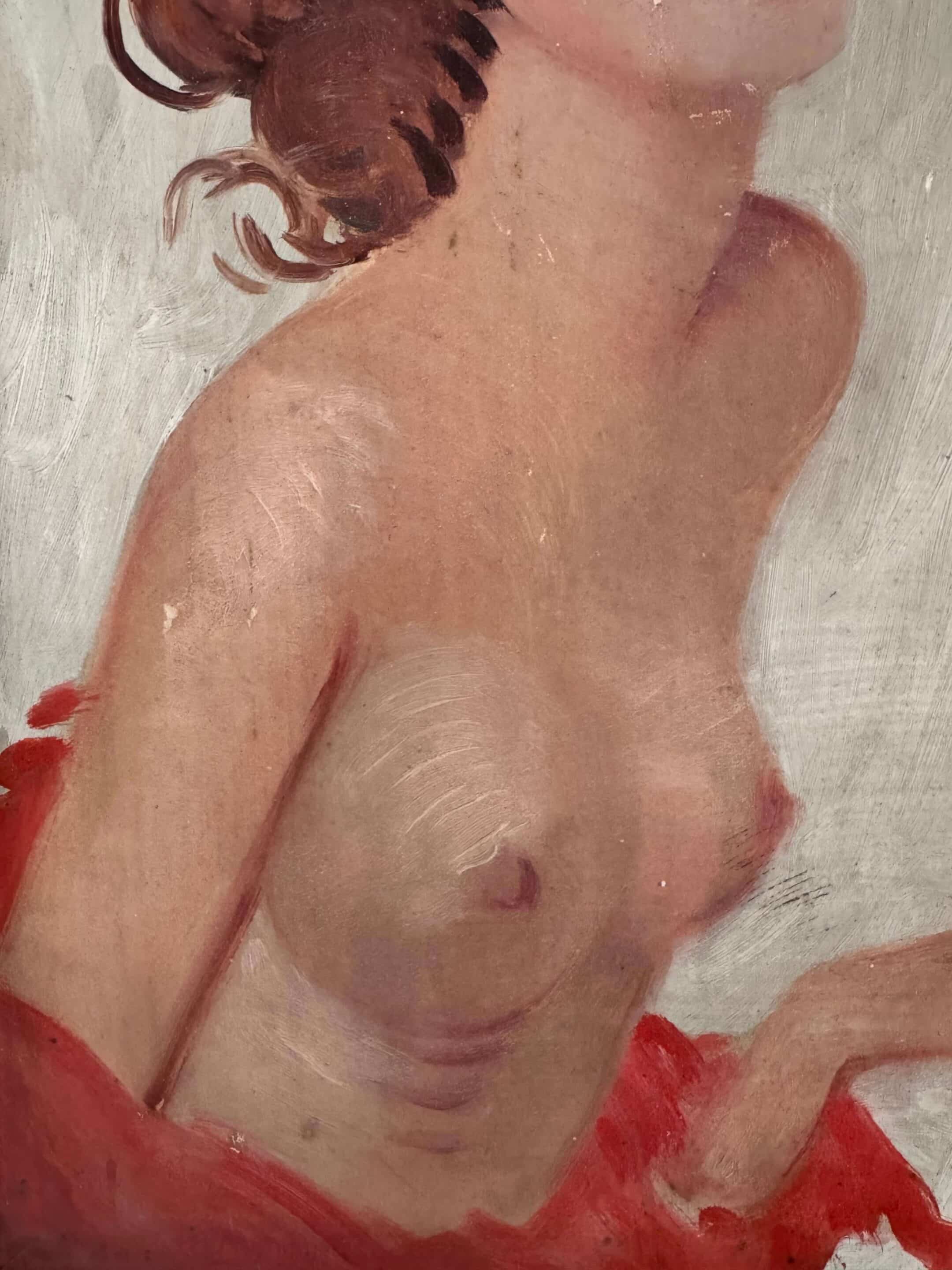 Tableau portrait d'une pin-up, années 40