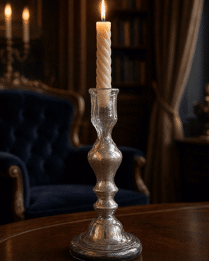 Bougeoir en verre églomisé XIXème