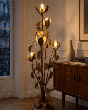 Lampadaire doré Hans Kögl, 1970