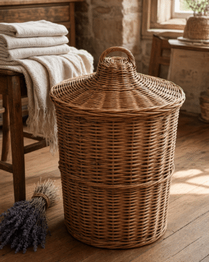 Panier en osier tressé