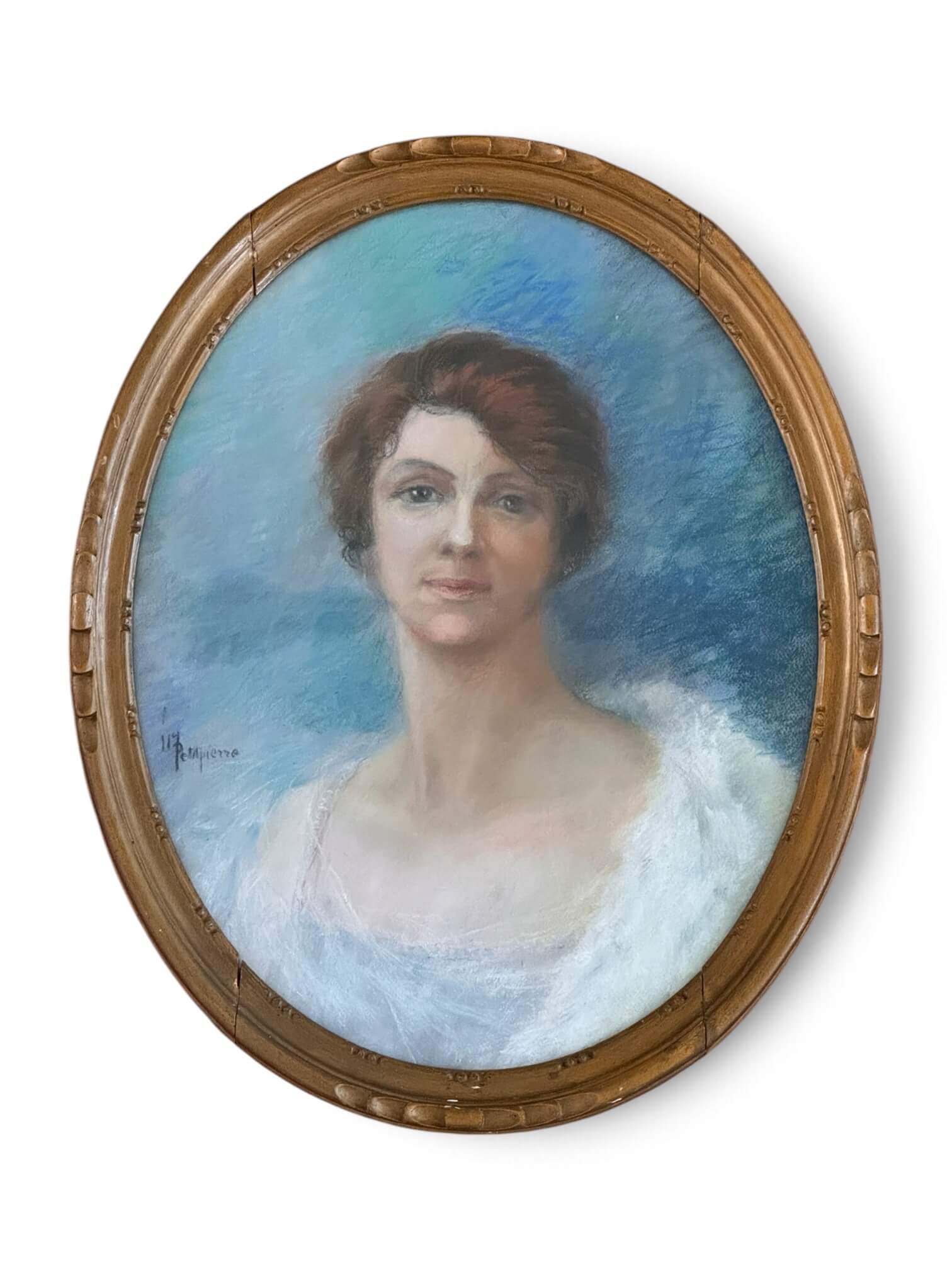 Portrait de femme au pastel début XXème