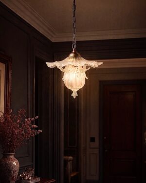 Suspension ancienne verre et laiton