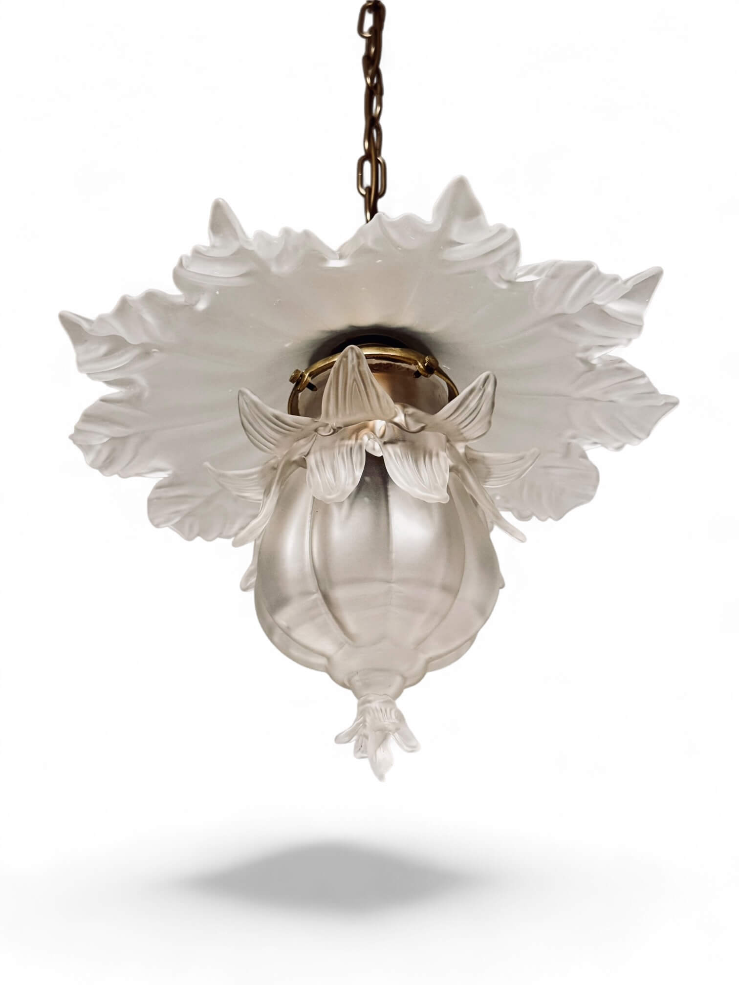 Suspension ancienne verre et laiton