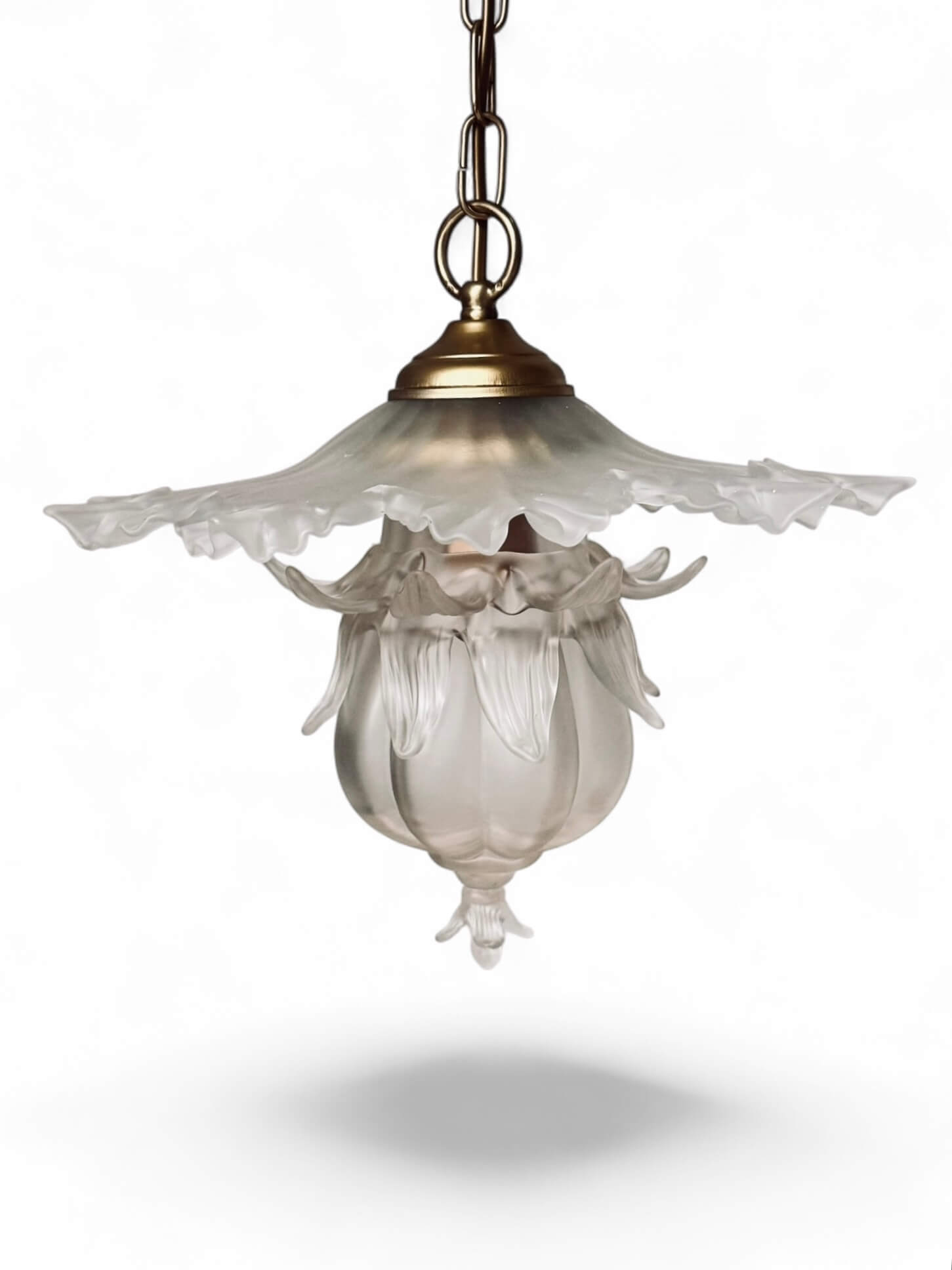 Suspension ancienne verre et laiton