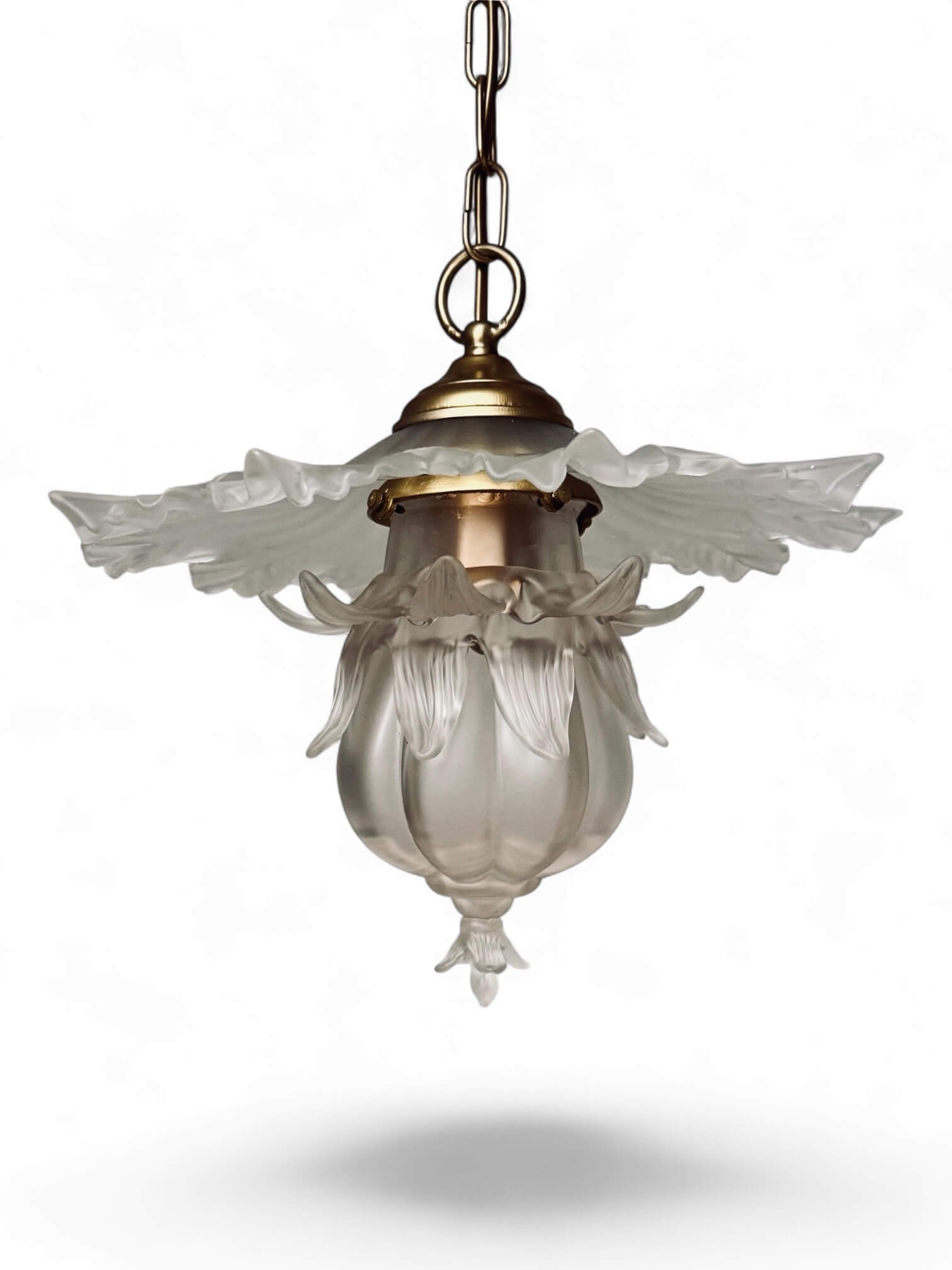 Suspension ancienne verre et laiton