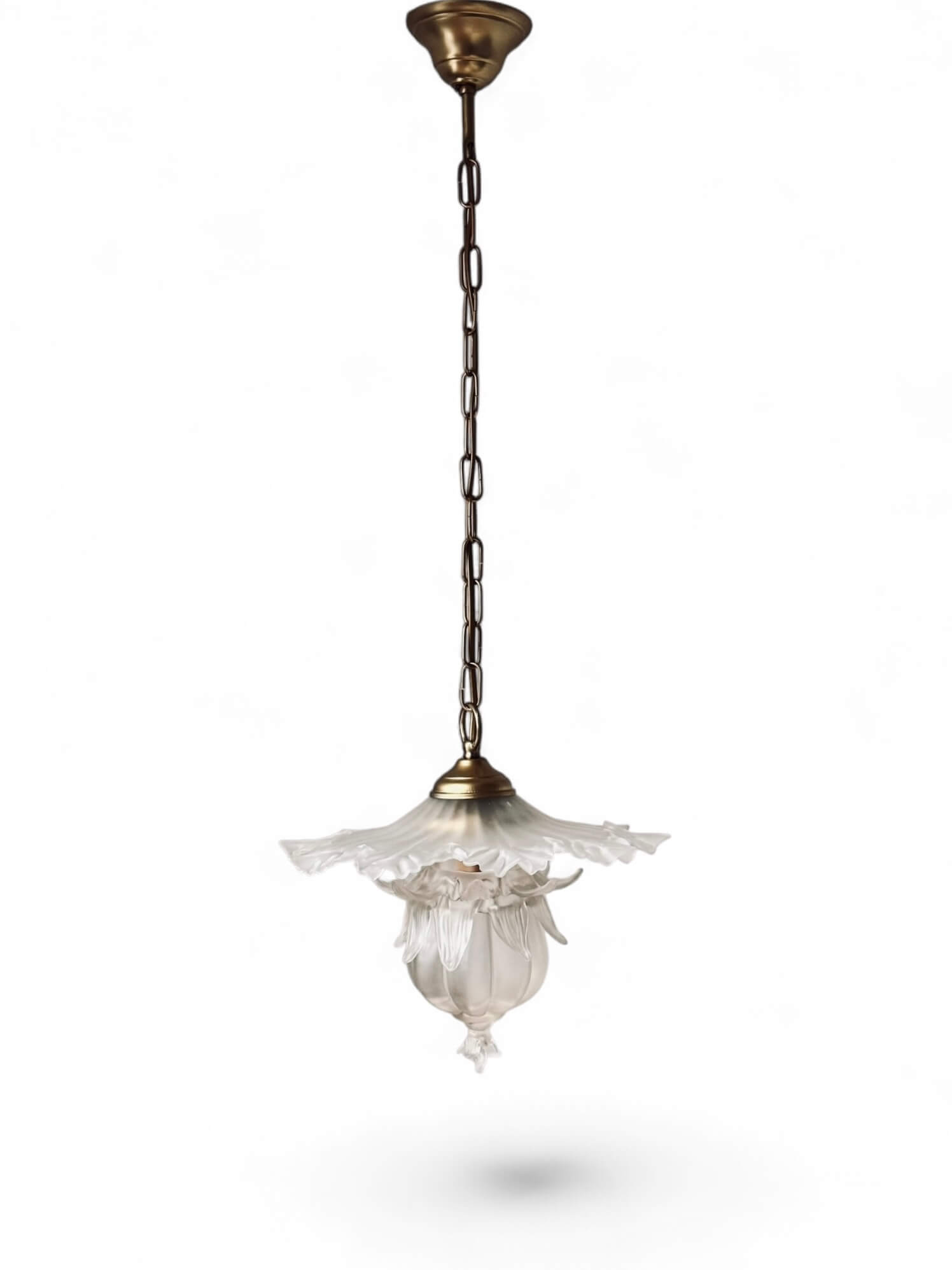 Suspension ancienne verre et laiton