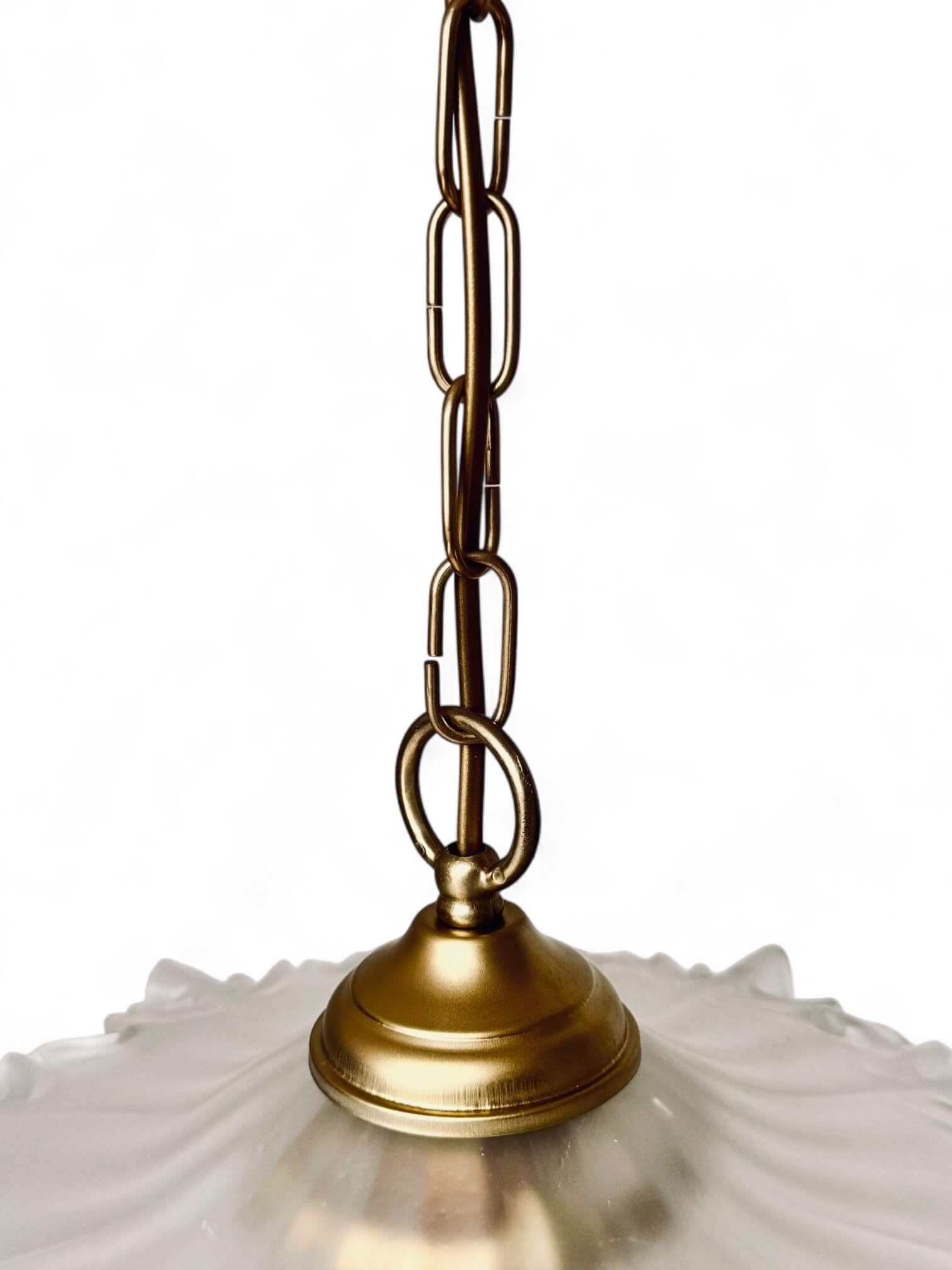 Suspension ancienne verre et laiton