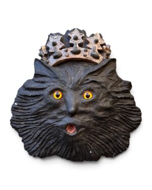 Le Chat Noir, sculpture en relief d'après Eugène Grasset