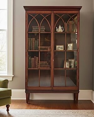 Vitrine bibliothèque 1900 en acajou