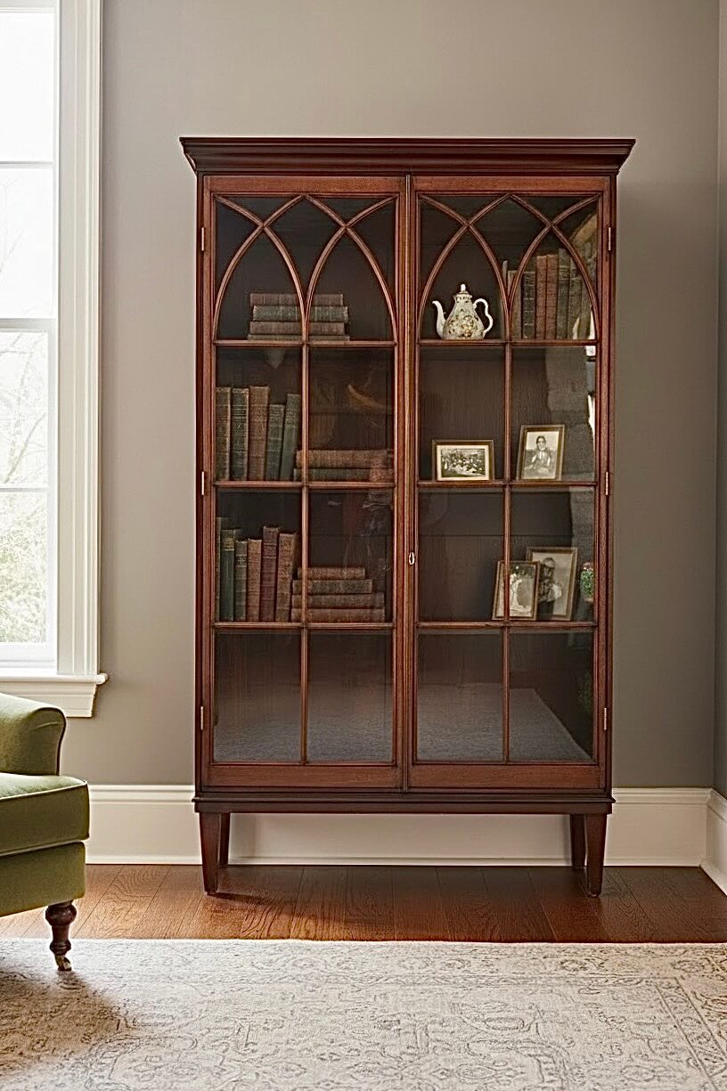 Vitrine bibliothèque 1900 en acajou